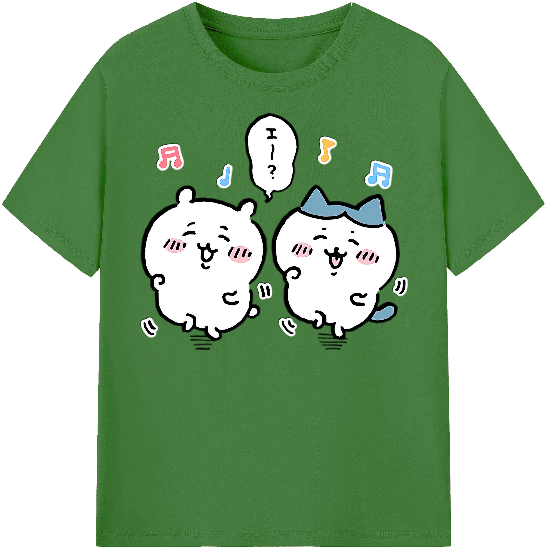 （画像用） ちいかわ ハチワレ Chii-kawa hachiware レディースカジュアルプリントTシャツ（綿100％）